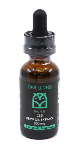 Owellness Pharma Grade 100% THC Free Hemp Oil Extract CBD Tincture Mint Flavor